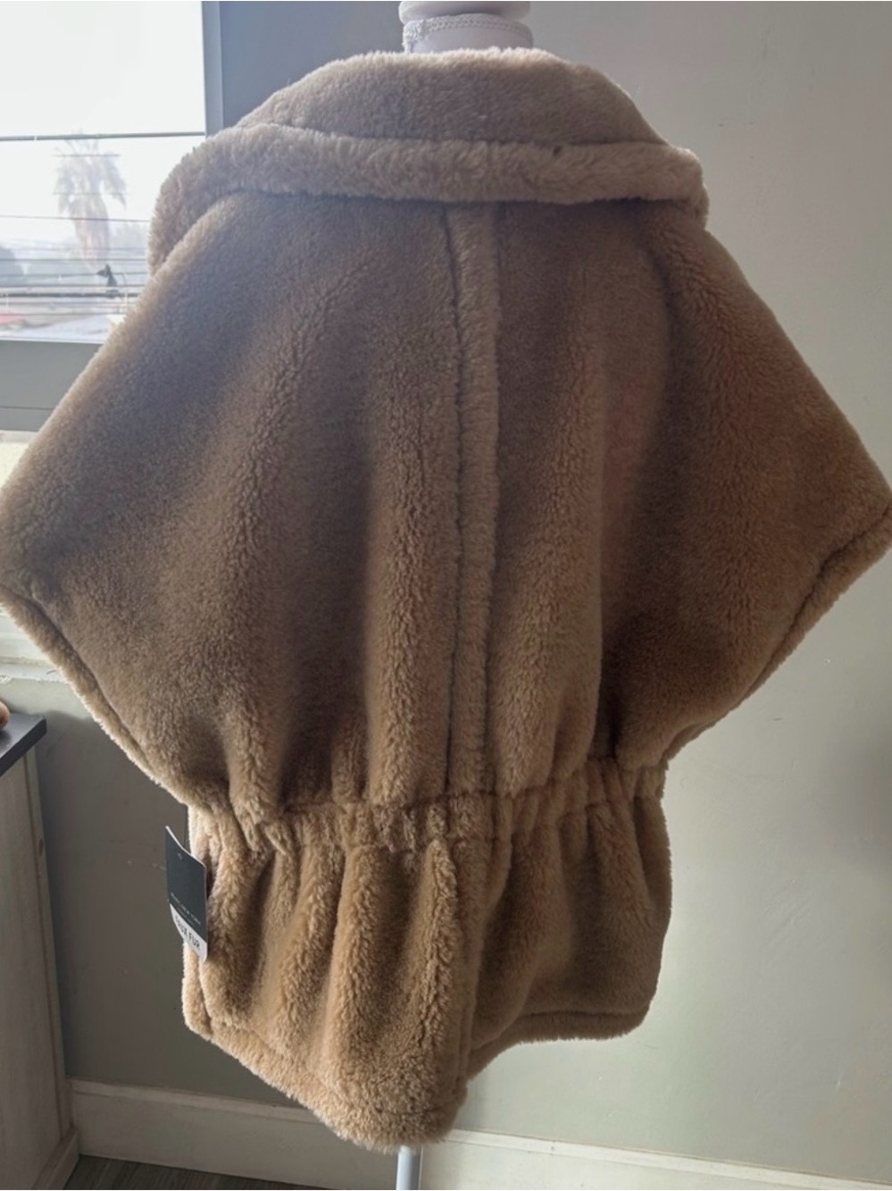 Marc New York Taupe Faux Shearling Belted Coat - Picture 3 of 6